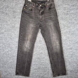 Vintage Levi's 501 Premium Jeans Men's 28Wx32L Black Straight Button Fly 90s‎